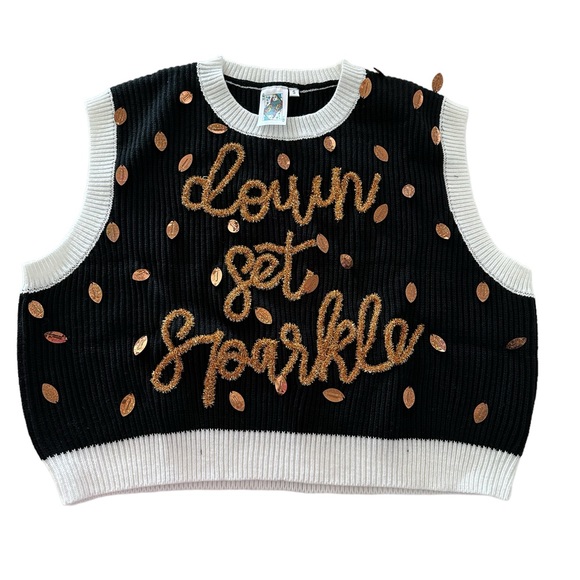 QUEEN OF SPARKLES Sweaters - Queen of Sparkles Down, Set, Sparkle Sweater Vest